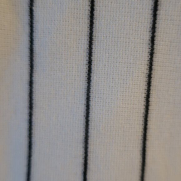 Womens Theory Hayden White Black Striped V-Neck Fringed Knit Pullover Sweater M* - Picture 9 of 12